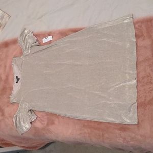 Metallic Gold Pleated knee length dress